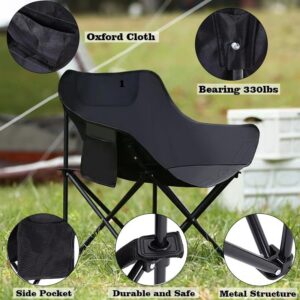 Portable Camping Chair - Heavy Duty Folding Backpacking Chairs, Collapsible Heavy Duty Packable Lightweight Backpack Chair Compact for Outdoor Camp, Travel, Beach, Picnic, Hiking