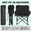 Portable Camping Chair - Heavy Duty Folding Backpacking Chairs, Collapsible Heavy Duty Packable Lightweight Backpack Chair Compact for Outdoor Camp, Travel, Beach, Picnic, Hiking