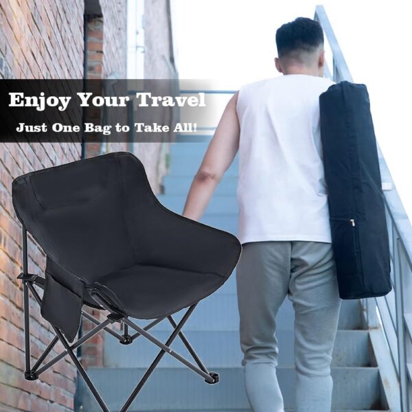 Portable Camping Chair - Heavy Duty Folding Backpacking Chairs, Collapsible Heavy Duty Packable Lightweight Backpack Chair Compact for Outdoor Camp, Travel, Beach, Picnic, Hiking