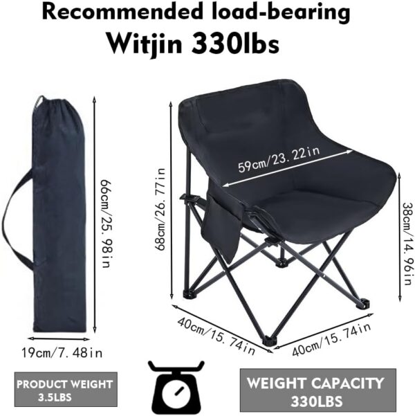 Portable Camping Chair - Heavy Duty Folding Backpacking Chairs, Collapsible Heavy Duty Packable Lightweight Backpack Chair Compact for Outdoor Camp, Travel, Beach, Picnic, Hiking