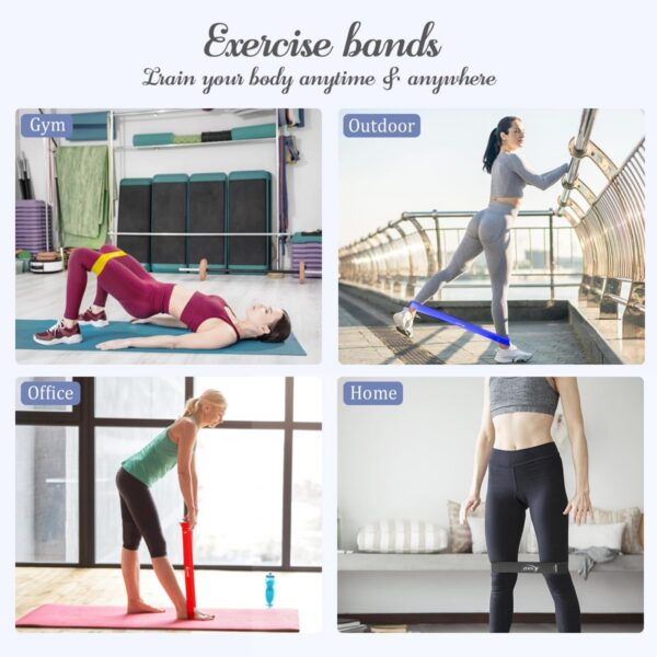 VEICK Resistance Loop Exercise Bands, Elastic Workout Bands for Men Women, Set of 5 Different Resistance Levels Stretch Band for Home Fitness Stretching Strength Training Physical Therap